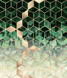 Groen goud, geometrische bladeren