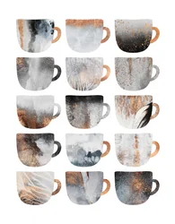 Mokken met metallic abstracte motieven