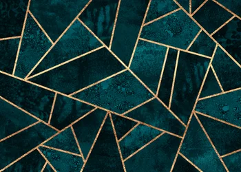 Teal-goudkleurig geometrisch mozaïek