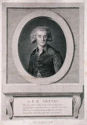 Andre Ernest Modeste Gretry (1741-1813) gegraveerd door Louis Jacques Cathelin 1786