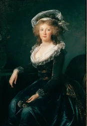 Portret van Marie Therese van Bourbon Napels, koningin van Napels en Sicilië (1772-1807) daarna vrouw van Francois II van Oostenrijk Schilderij door Elisabeth Vigee Lebrun (1755-1842) 1790 Napels, museo di Capodimonte