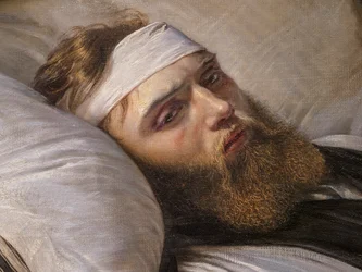 Een gewonde Deense soldaat, detail