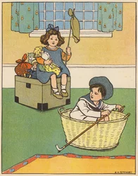 Naar de redding! (kleurenlitho)