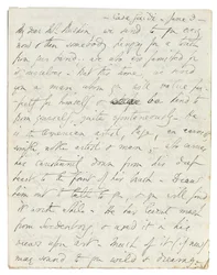 Autografe brief aan John Ruskin, Casa Giudi, Florence, 3 juni 1859