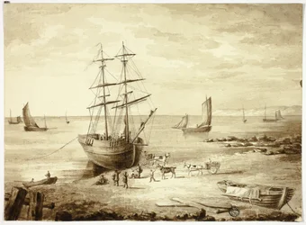 Boot laden in de haven