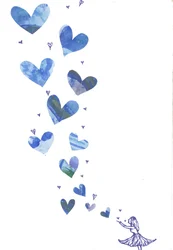 Een kus blazen, 2013 (aquarel en collage)