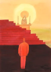 Een persoon die leeft in eigenliefde, hebzucht, trots, hardvochtigheid of enige zondige staat, die niet wil veranderen, bouwt een 