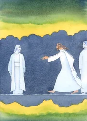 Na de dood van Christus haastte Hij zich langs vele heilige mensen in de onderwereld om Abraham te begroeten, die Gods oproep gehoorzaamde om zijn land te verlaten
