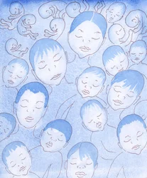 Al die kleine kinderen die gestorven zijn en die vrij waren van persoonlijke zonde - of ze nu een miskraam kregen, geaborteerd werden, levend ter wereld kwamen maar al snel stierven, of ernstig gehandicapt waren en niet in staat om te kiezen - zijn nu gelu