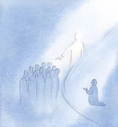 Toen Christus mijn ziel binnenging, stak Hij Zijn hand uit en zegende Hij alle dierbaren die ik in gebed omhoog houd