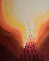Bij elke mis reiken we omhoog en ontmoeten we de Vader door het offer van Christus, ons hoofd, samen gebonden met elkaar en met Hem