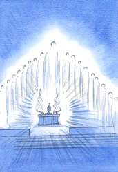 Christus is aanwezig met Zijn Heilige Engelen bij onze Novene en Zegen; en Onze Lieve Vrouw verheugt zich in onze ongegeneerde genegenheid