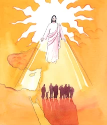 Christus verlangt ernaar dat alle mensen uit wie Hij geboren is zich realiseren dat Hij Degene is die door de Profeten is beloofd, 2005 (aquarel op papier)