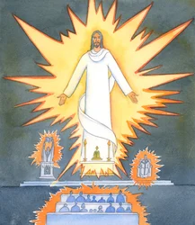 Christus onze Verlosser is aanwezig in de Heilige Schrift, aanwezig in de priester die 