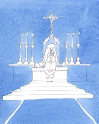 Christus zei tegen mij, over de Tridentijnse Mis: "Het is Mijn wens dat de Oude ritus wordt hersteld en zo de eerbied over de hele aarde helpt te herstellen", 2005 (aquarel op papier)