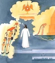 Christus stond in het heiligdom, maar Hij zei dat Hij de hele katholieke kerk op aarde rondkeek en zei: 
