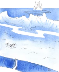 Elke vriend van Christus moet een reis maken voordat hij de hemel kan bereiken, 2005 (aquarel op papier)