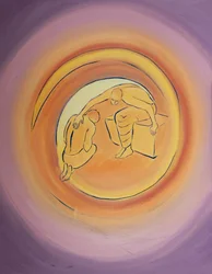 God de Vader, zich bewust van de verschrikkelijke prijs van de Menswording, reikt door Zijn Heilige Geest naar Zijn geliefde Zoon, die er vrijwillig mee instemt naar de aarde te komen voor onze verlossing, 2003