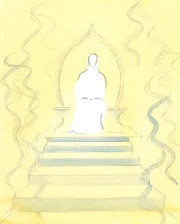 God de Vader woont in de Hemel te midden van het Vuur van glorie dat Hij is; en het is voor Zijn troon dat zielen voor oordeel worden gebracht