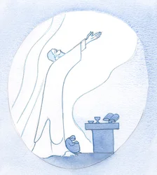 Hij toonde me een plek bij Zijn voeten, in de geest, waar ik me kon oprollen - als het ware - terwijl Hij bad voor allen die te moe zijn om te spreken