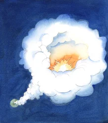 Het is alsof de Godheid, ver boven de aarde, in haar hart een oase van licht bewaart, 2005 (aquarel op papier)