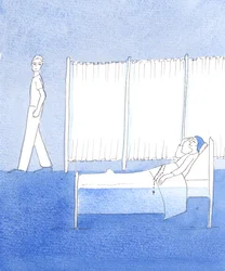 Het is belangrijk om te volharden in gebed, zelfs tijdens ziekte, 2004 (aquarel op papier)