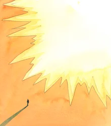 Het is mogelijk dat iemand zich verzet tegen Gods wensen, door onwetendheid en verward denken, en niet schuldig is, 2005 (aquarel op papier)