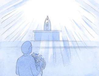 Het leek alsof we armenvol parels en robijnen droegen, voor God de Vader: Jezus is onze dank, lof, herstel en smeekbede.
