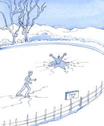 Zoals iemand die opzettelijk op dun ijs schaatst er onvermijdelijk doorheen zakt, zo lopen mensen die Gods wetten moedwillig negeren het risico te vallen en verloren te gaan, 2003