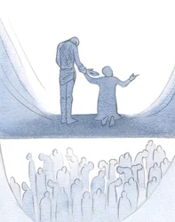Iemand die gevormd en getest is door lijden kan bij Christus pleiten voor de Vader, om andere zielen te helpen