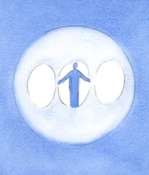 De Heilige Drie-eenheid kan worden gezien als een Drievoudig Licht met Christus de God-mens in het midden