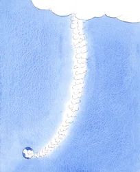 De heiligheid van de Hemel is zo verschillend van de zondigheid van aardse manieren en houdingen dat de mens zichzelf niet tot die hoogten kan verheffen door zijn eigen kracht, 2005 (aquarel op papier)
