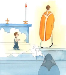 De moeder van een priester moet haar aandeel in de ontwikkeling van zijn roeping erkennen, 2005 (aquarel op papier)