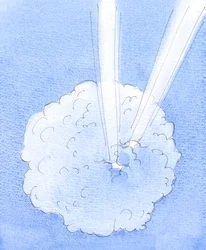 De zonden en eigenliefde in onze wereld bedekken onze wereld als een allesomhullende wolk, 2005 (aquarel op papier)