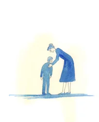 Toen ik berouw had getoond over mijn schuld, vertelde Christus me blij dat ik vergeven was; ja, dat Hij me net zo snel had vergeven als ik mijn eigen kinderen vergeef als er een in de fout gaat, 2005 (aquarel op papier)