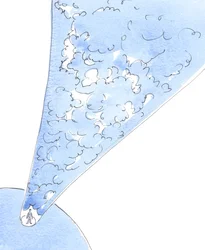 Als iemand alleen leeft om zijn lusten te bevredigen en zelfs een kind met minachting en wreedheid behandelt, is het alsof hij van God gescheiden is door honderden kilometers ondoordringbare wolk, 2005 (aquarel op papier)