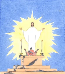 Als een priester een ernstige zonde begaat en geen berouw toont, is het alsof hij alles wat hij aanraakt bevuilt terwijl hij zijn taken uitvoert, 2005 (aquarel op papier)