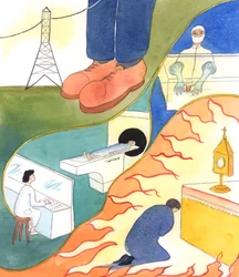 Wanneer we weten dat we te maken hebben met een krachtige stof, veranderen we wijselijk ons gedrag, 2005 (aquarel op papier)