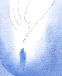 Binnen de mantel van Onze Lieve Vrouw wordt de vreugdevolle ziel gevoed door Christus, verlicht door Zijn Geest, en aangespoord om omhoog te kijken naar de Vader