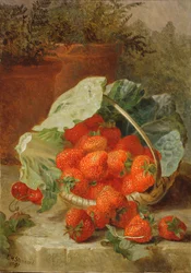 Aardbeien in een koolblad, 1891