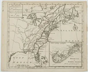 Kaart van de Britse regeringen in Noord-Amerika, gegraveerd door J. Gibson