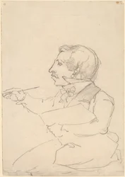 Eastman Johnson aan het schetsen