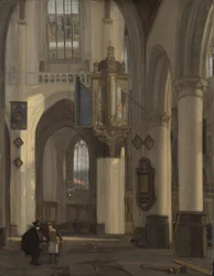 Interieur van een protestantse gotische kerk, Amsterdam