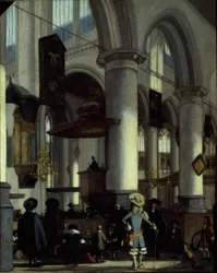 Interieur van de Oude Kerk, Delft