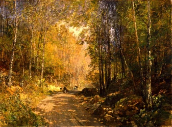Bospad bij Schärfling, 1890