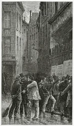 Les Affiches - illustratie uit Histoire d’un crime, 19e eeuw