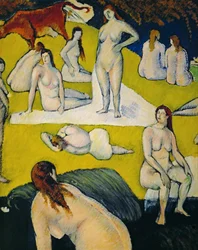 Baigneuses a la vache rouge (olieverf op doek)