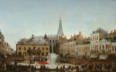 Ceremonie van de ingebruikname van het water van de Lys in Tourcoing in 1863, 1864