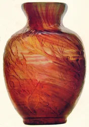 Glazen vaas door E. Galle, c1846-1903, 1903