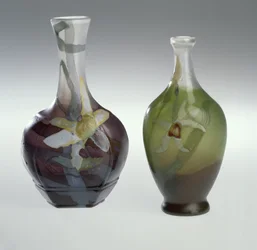 Marqueterie sur verre en gegraveerde vaas c.1900